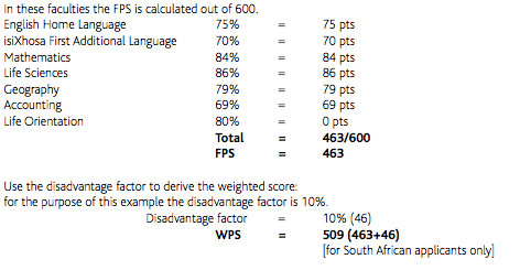 Calculate UCT APS