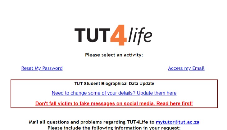 How To Login and Access TUT4life