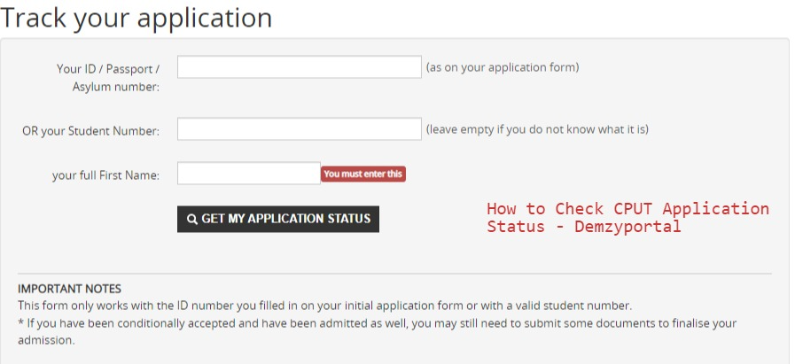 How to Check CPUT Application Status 